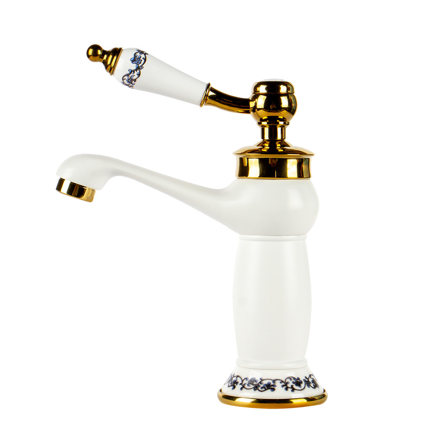 Izmir || White & Gold retro mosdó csaptelep