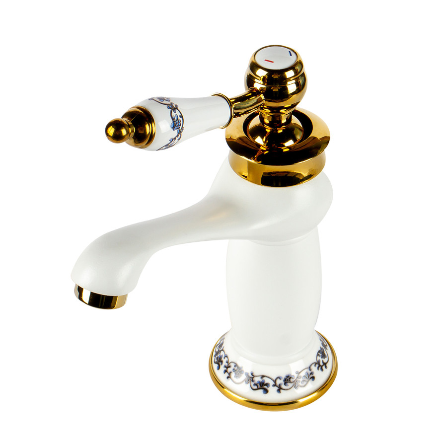 Izmir || White & Gold retro mosdó csaptelep