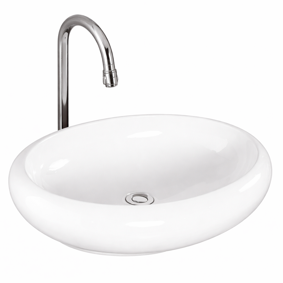 MERANO || Pultra helyezhető mosdókagyló, kerámia, fehér, ovális