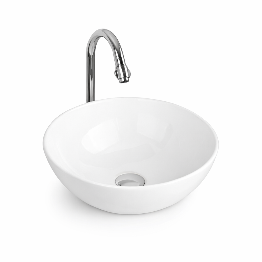 PARMA || Pultra helyezhető mosdókagyló, kerámia, fehér, kerek