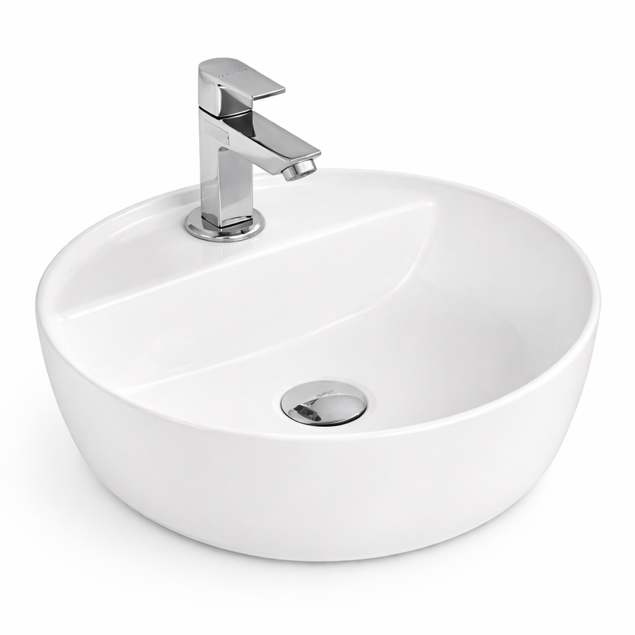 MONTERO 40 || Pultra helyezhető mosdókagyló, kerámia, fehér, lekerekített