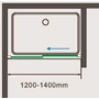 Kép 4/4 - Elche || 130 toló zuhanyajtó, 190cm, 6mm, NANO