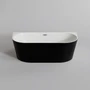 Kép 1/2 - LANA || félszabadon álló fürdőkád, fal mellé, fekete-fehér, 160x80x58 cm