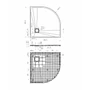 Kép 8/9 - Cagliari || White 90x90x2,6 cm íves, SMC zuhanytálca szifonnal