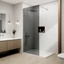Kép 1/5 - Walk-in || Chrome zuhanyfal, füstüveggel 80, 200cm, 8mm, NANO