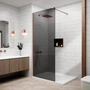 Kép 1/5 - Walk-in || Rose Gold zuhanyfal, füstüveggel 80, 200cm, 8mm, NANO