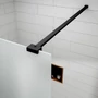 Kép 2/5 - Walk-in Black zuhanyfal, savmart, matt üveggel 50, 200cm, 8mm, NANO