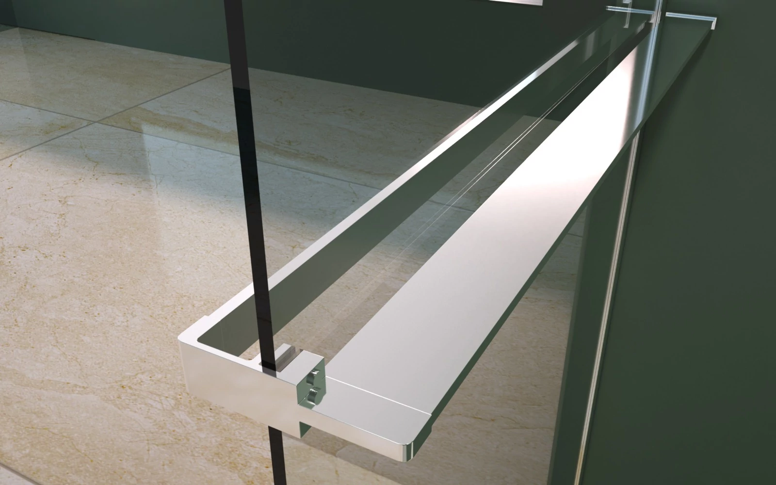 Rochelle Chrome zuhanypolc és törölközőtartó zuhanyfalhoz,  120 cm