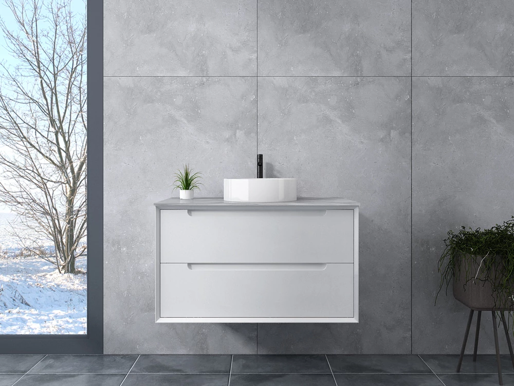 Genova White fürdőszoba szekrény mosdóval 60 cm