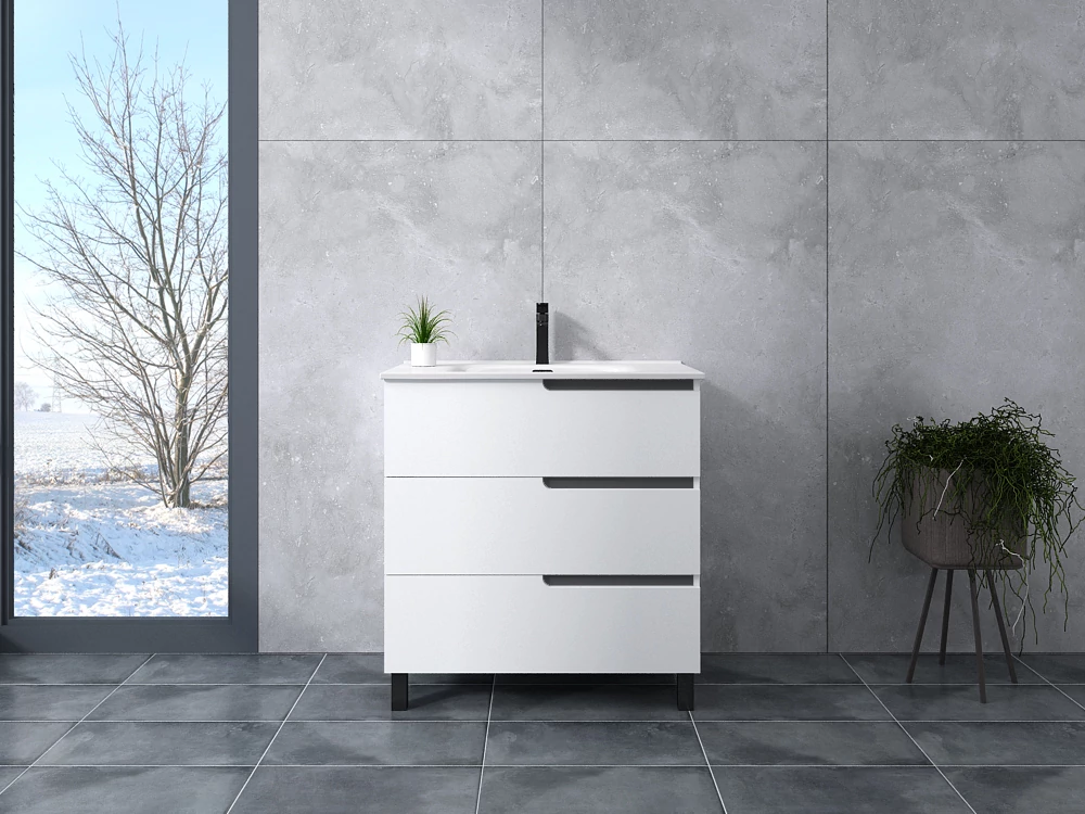 Torino White fürdőszoba szekrény mosdóval 60cm