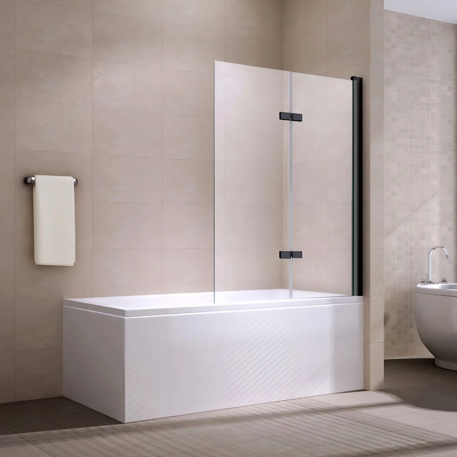 Alvor  || Black 6mm, 120x140 kádparaván