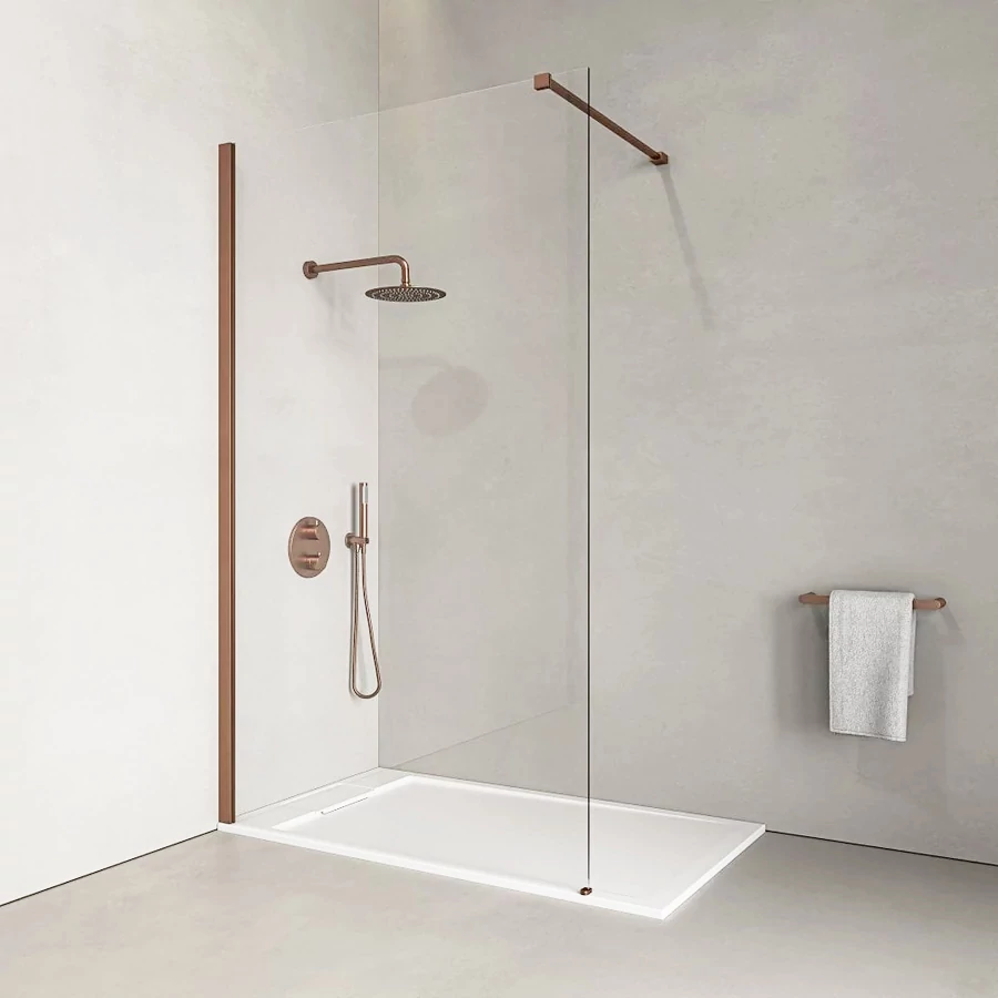 Walk-in Rose Gold zuhanyfal 90, 200cm, 8mm