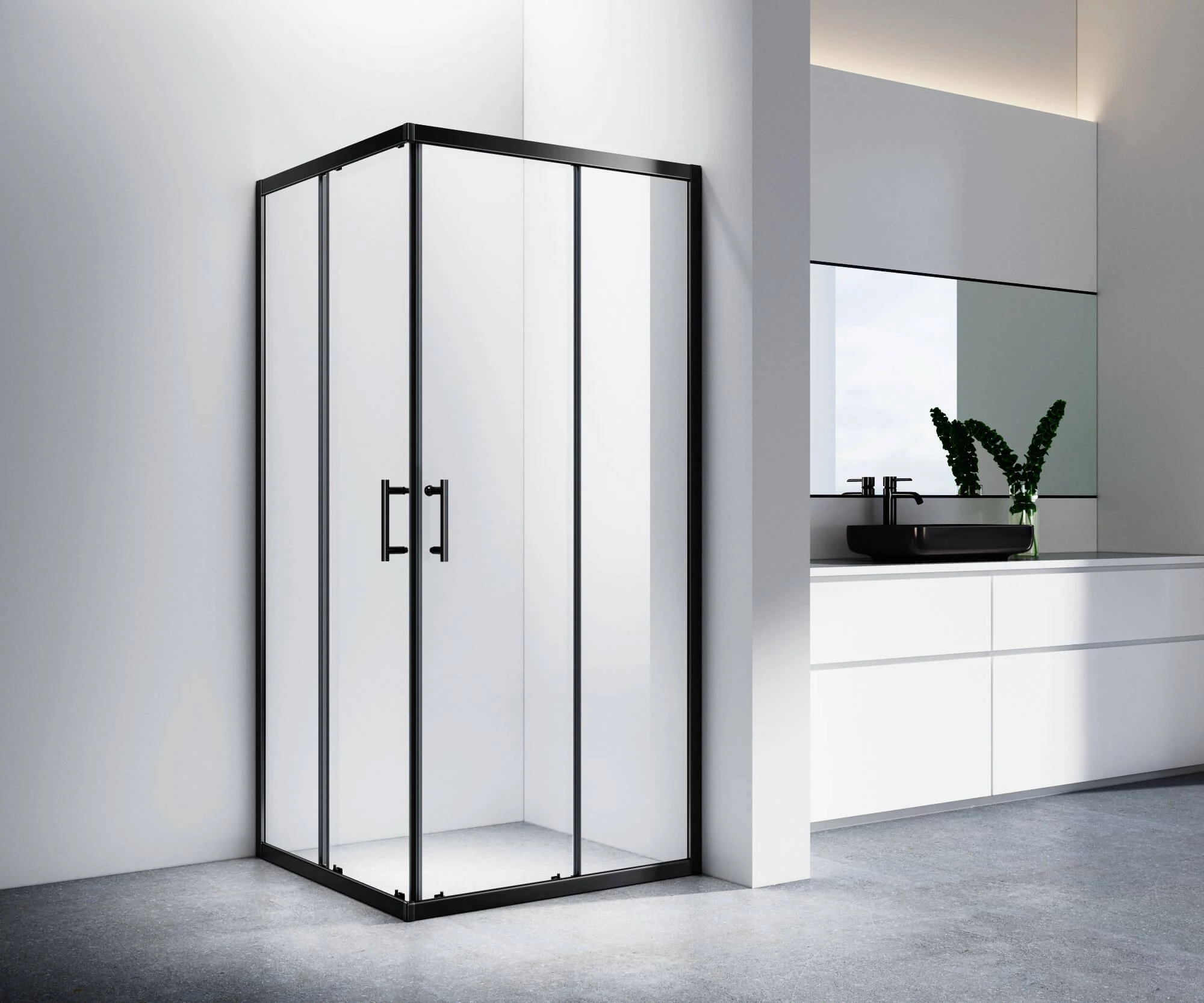 Motril Black zuhanykabin 80x80m 190cm, 6mm, NANO