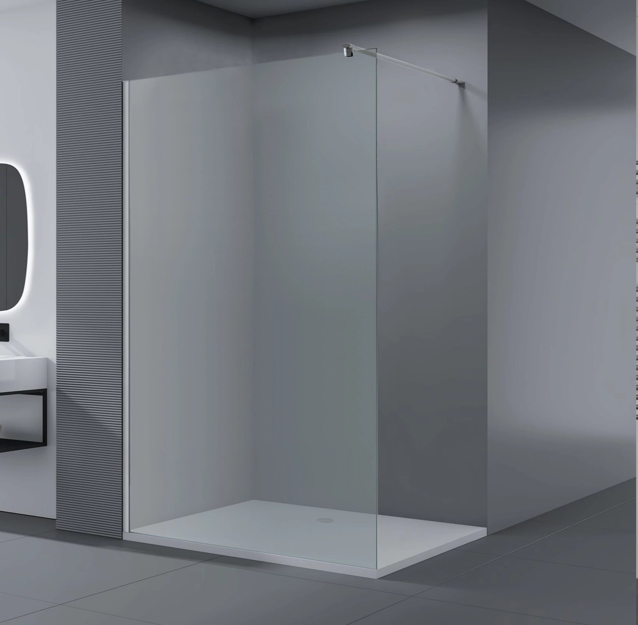 Walk-in zuhanyfal 50, 190cm, 8mm