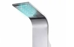 Verona Silver termosztátos zuhanypanel, rozsdamentes acél, LED
